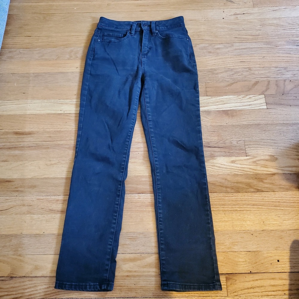 Style & Co Womens 2P Black Straight Leg Jeans High Rise Stretch Denim Petite